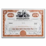 Howard Johnson Company Stock Certificate (Orange)