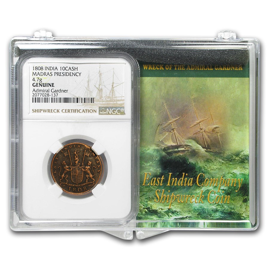 India 1808 10 Cash Wreck of the Admiral Gardner Set High Grade