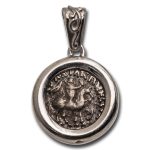 Indo-Scythian AR Drachm Azes I/II (c.58 BC) Sterling Bezel