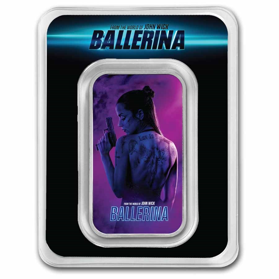 John Wick 1 oz Silver Ballerina Movie Poster Bar w/ TEP