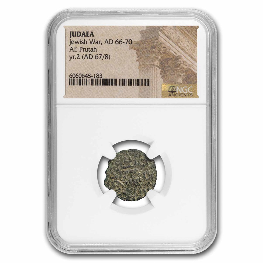 Judaea AE Prutah "Jewish War" (66-70 AD) Fine NGC
