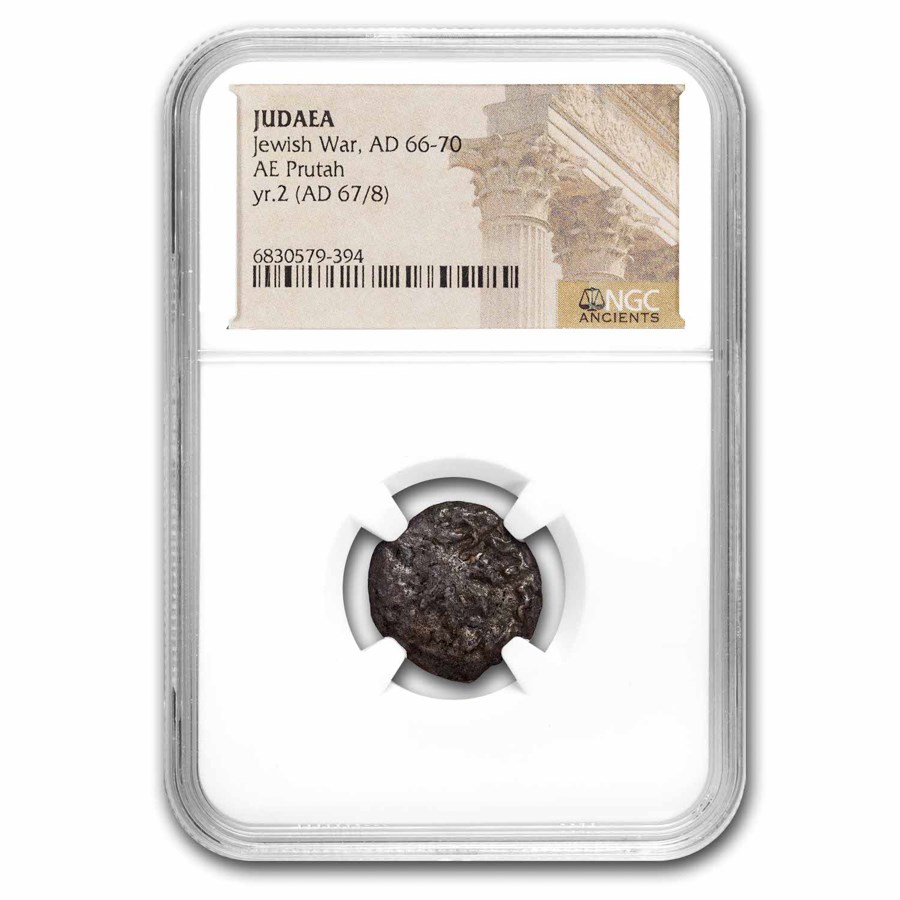 Judaea AE Prutah "Jewish War" (66-70 AD) NGC
