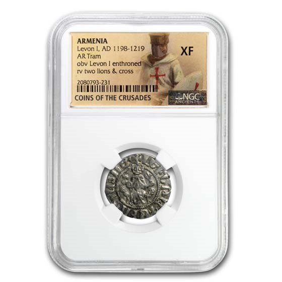 Kingdom of Armenia AR Tram Levon I (1198-1219 AD) XF NGC