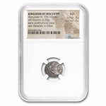 Kingdom of Macedon AR Drachm Alexander III (336-323 BC) AU NGC