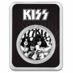 KISS 1 oz Silver Colorized Black & White Band Logo in TEP