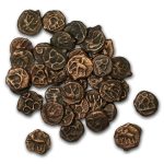 Mauryan Empire Copper 1/4 Karshapana (185-75 BC) VG-Fine
