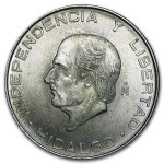 Mexico Silver 5 Pesos Hidalgo (1955-1957) XF/AU
