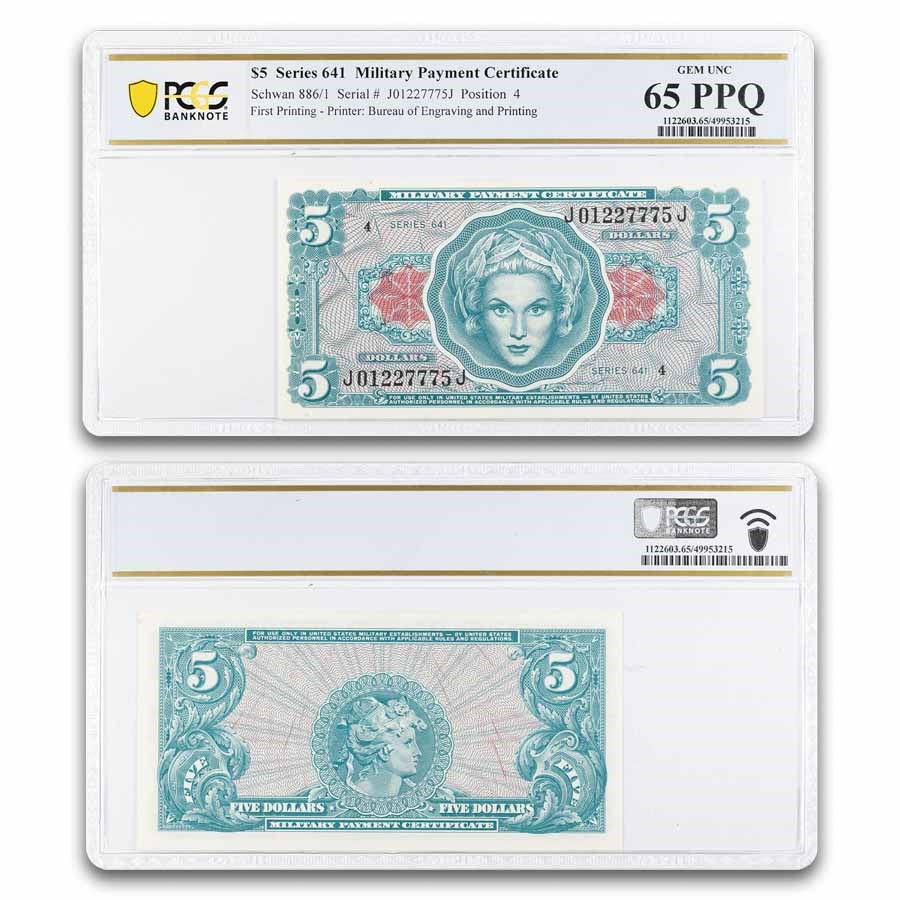 MPC Series 641 $5.00 CU-65 PPQ PCGS