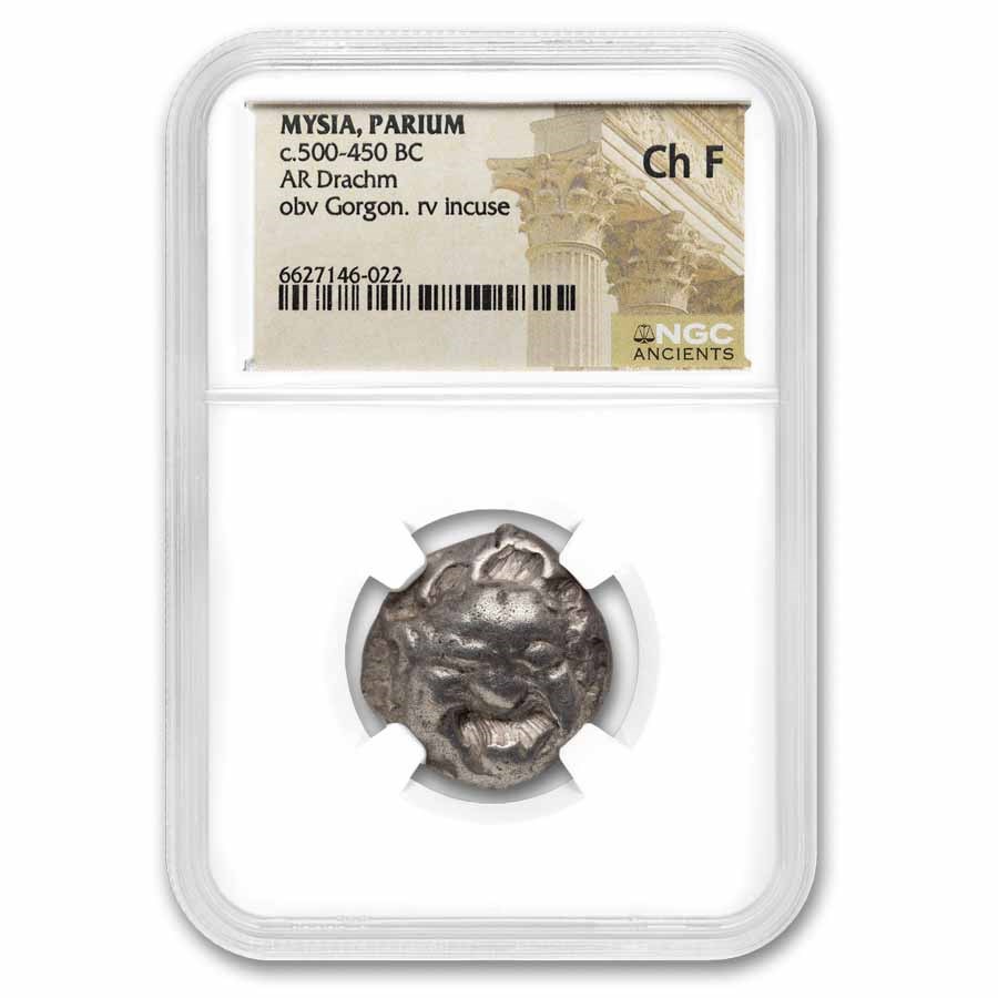 Mysia Parium AR Drachm (c. 500-450 BC) Ch F NGC