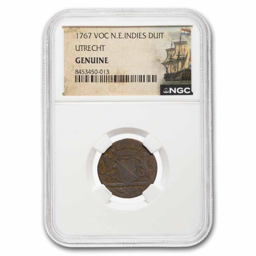 Netherlands East Indies Copper Duit Genuine NGC (Random Dates)