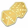 Palau 1/2 gram Gold $1 Golden Highlights Dice Shaped Coin