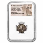 Parthian Empire AR Drachm Mithradates III (87-80 BC) XF NGC