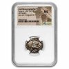 Parthian Empire Silver Drachm Mithradates V (128-147 BC) MS NGC