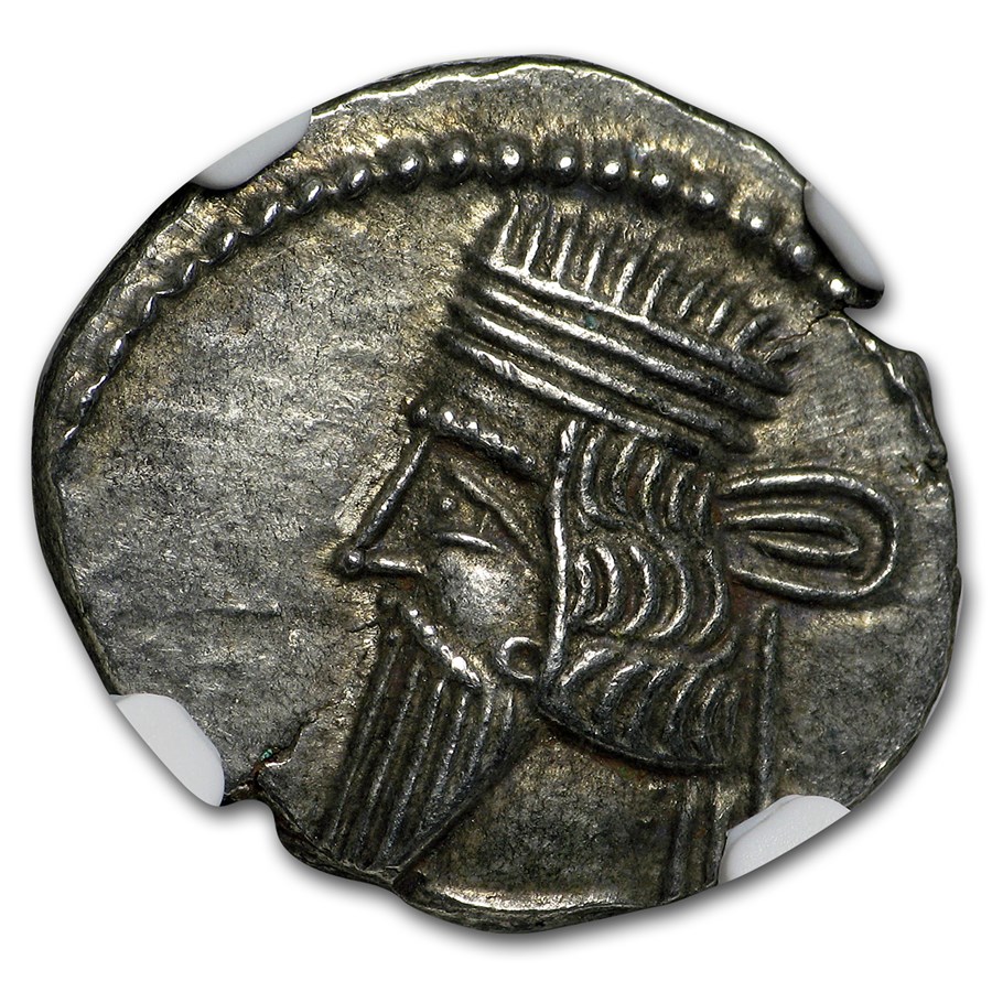 Parthian Empire Silver Drachm Pacorus (78-120 AD) CH AU NGC