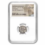 Parthian Empire Silver Drachm Pacorus (78-120 AD) Ch VF NGC