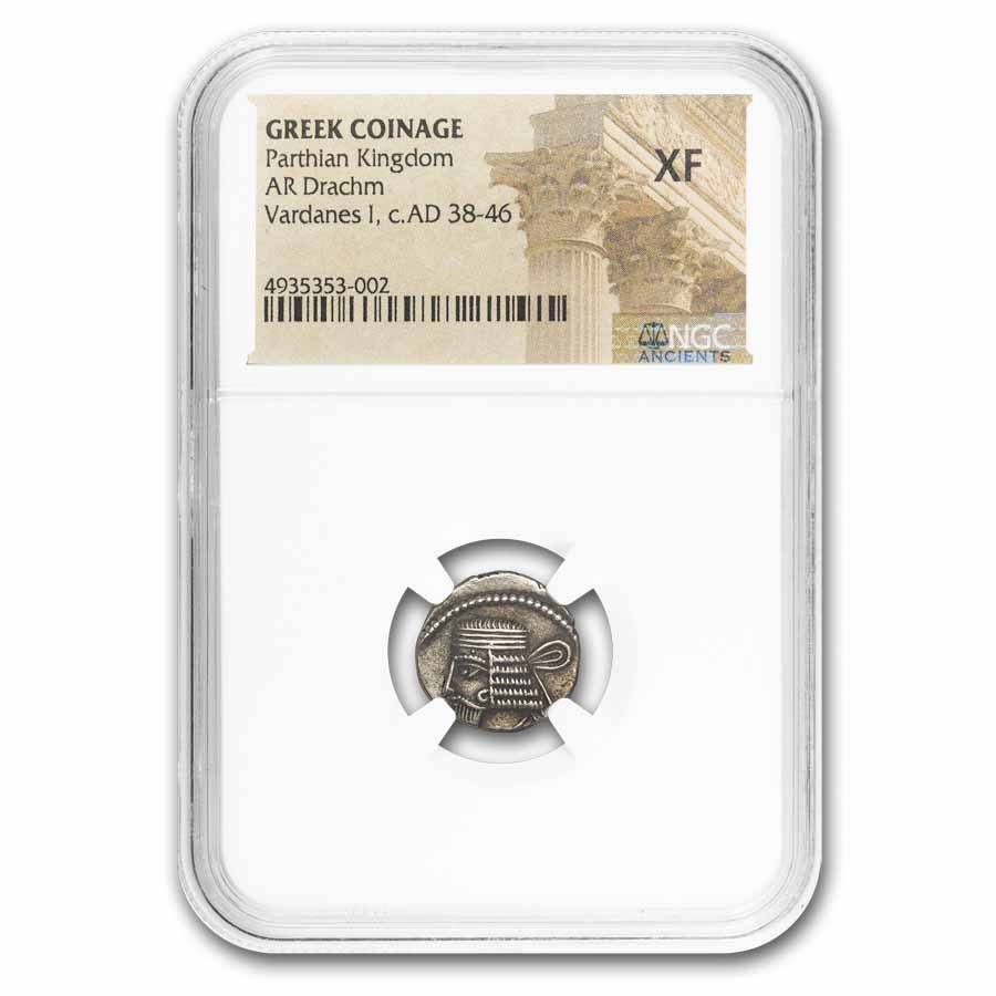 Parthian Kingdom Drachm Vardanes I (38-46 AD) XF NGC