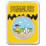 Peanuts® Baseball - Woodstock at Bat 1 oz Colorized Silver