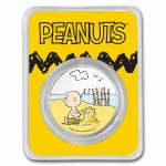 Peanuts® Charlie Brown Builds a Sandcastle 1 oz Colorized Silver