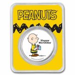 Peanuts® Charlie Brown Happy Birthday 1 oz Colorized Silver