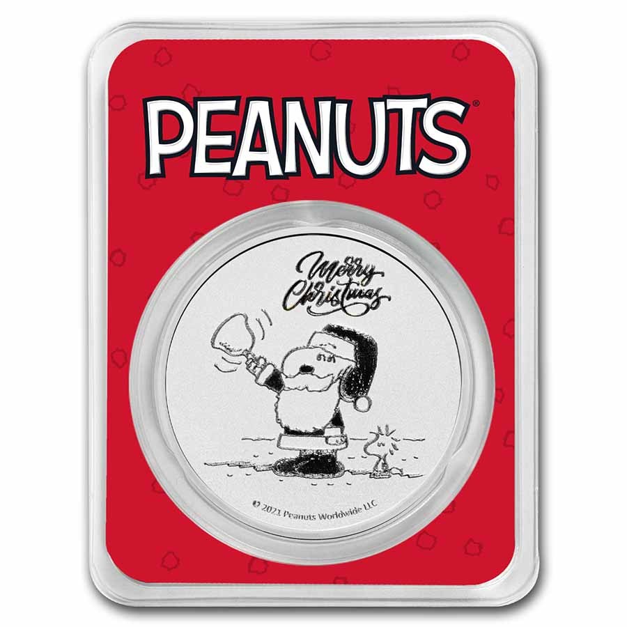 Peanuts® Snoopy & Woodstock Christmas 1 oz Silver in TEP