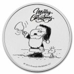Peanuts® Snoopy & Woodstock Christmas 1 oz Silver Round