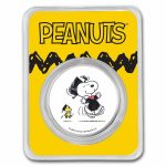 Peanuts® Snoopy & Woodstock Graduation 1 oz Colorized Silver