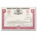 Penn Central Company Stock Certificate (Red)
