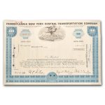 Pennsylvania New York Central Transportation Stock Certificate