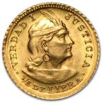 Peru Gold 1/5 Libra AU/BU (Random)