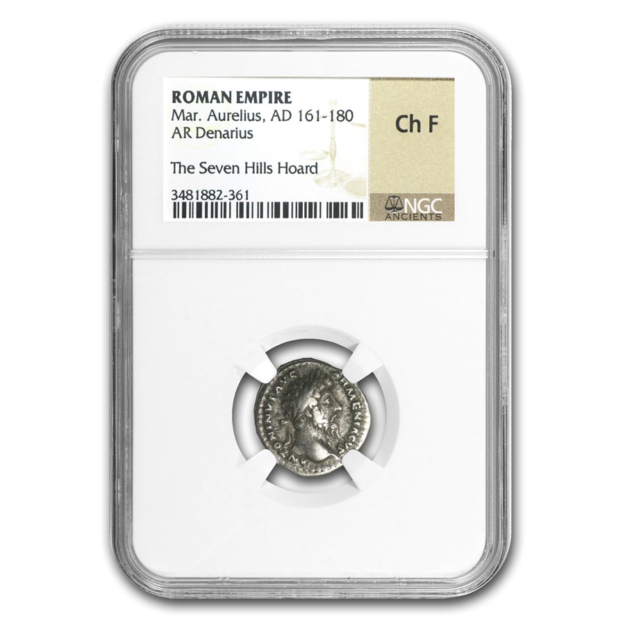 Roman AR Denarius CH Fine NGC (161-180 AD) - Seven Hills Hoard