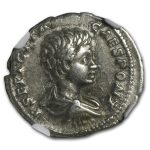 Roman AR Denarius Emperor Geta Ch-VF NGC (209-211 AD)