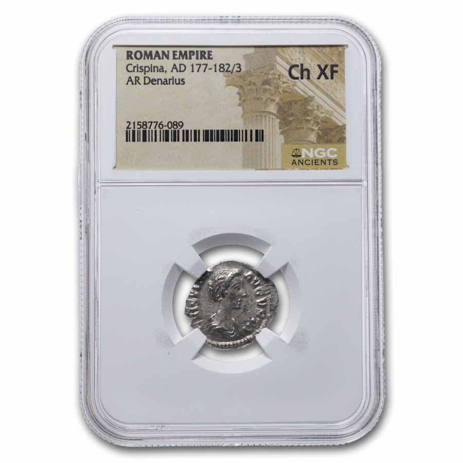 Roman AR Denarius Empress Crispina (177-182/3 AD) Ch XF NGC
