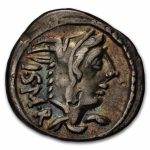 Roman AR Denarius L.T. Balbus (105 BC) XF (Cr-316/1, Toning)