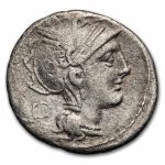Roman AR Denarius Manc./Pulcher/Urbin. 111-110 BC XF (Cr-299/1a)