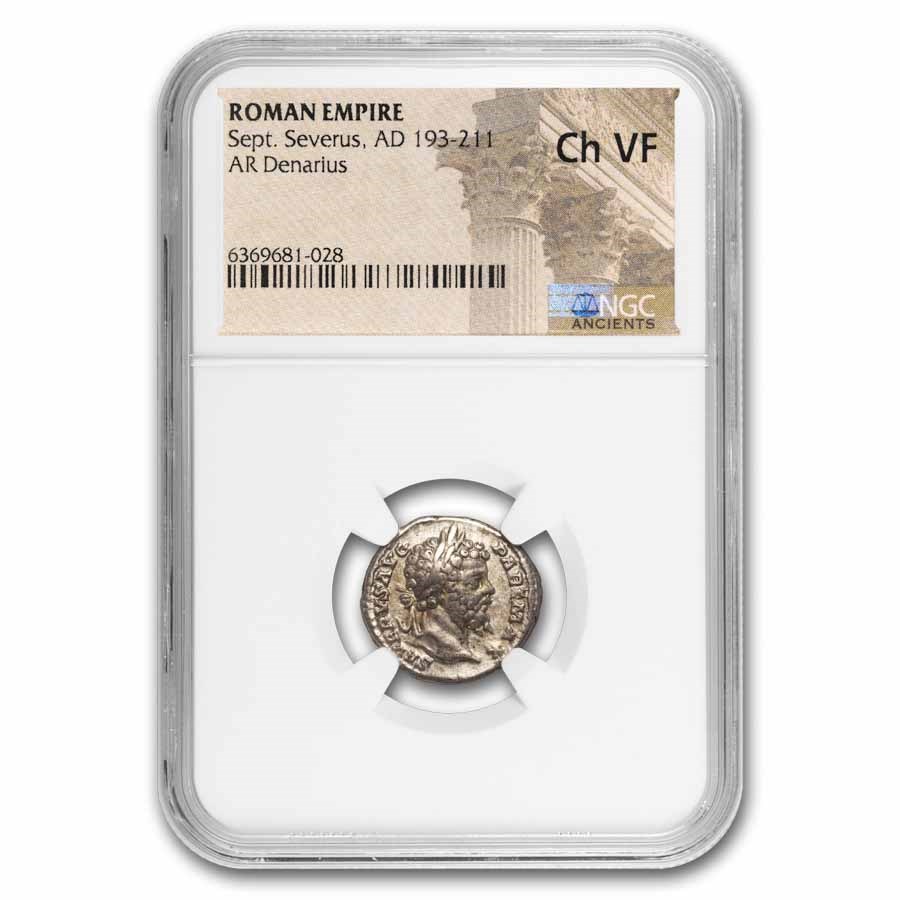 Roman AR Denarius Septimius Severus (193-211 AD) Ch VF NGC