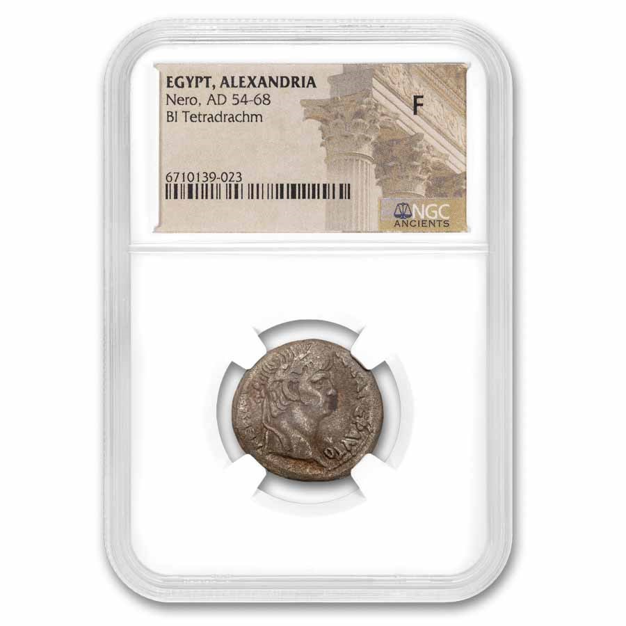 Roman BI Tetradrachm Egypt Nero (54-68 AD) Fine NGC