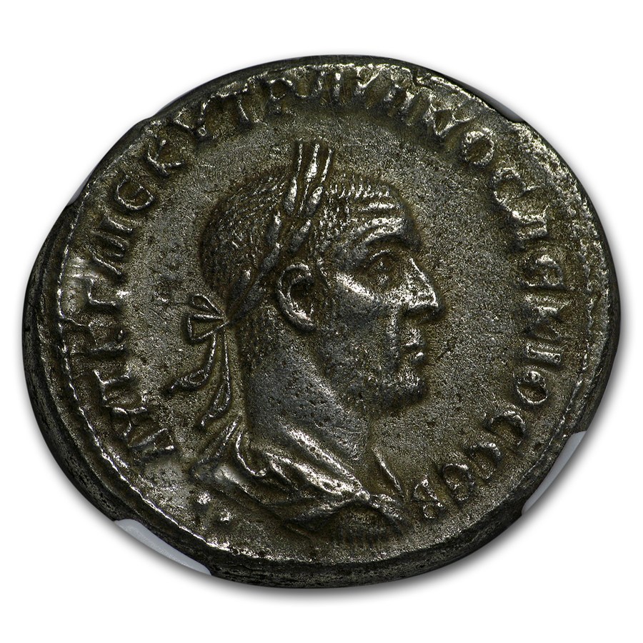 Roman Bi Tetradrachm Emperor Trajan Decius (249-251 AD) AU NGC