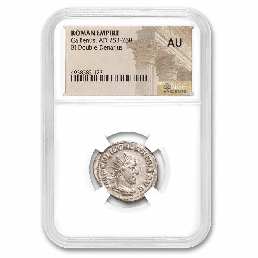 Roman Empire BI Dbl Denarius Emp. Gallienus (253-268 AD) AU NGC
