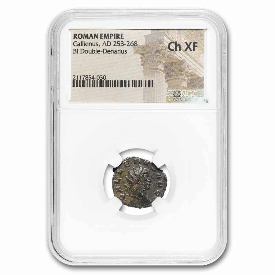 Roman Empire BI Dbl Denarius Gallienus (253-268 AD) CH XF NGC