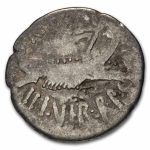 Roman Imperatorial AR Legionary Denarius M. Antony (31-32 BC) VG