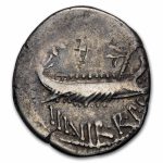 Roman Imperatorial AR Legionary Denarius Marc Antony (30 BC) VF