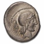 Roman Rep. AR Denarius L.C. Piso Frugi (90 BC) Fine (Cr-340/1)
