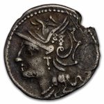 Roman Rep. AR Denarius L. Saturninus (104 BC) Ch Fine (Cr-317/3b)