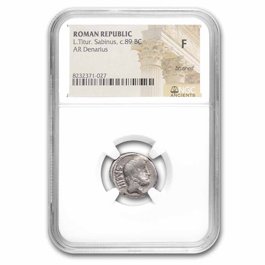 Roman Republic AR Denarius L. Sabinus (89 BC) F NGC (Cr-344/3)