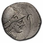 Roman Republic Denarius c. 46 BC T. Carisius Ch VF (Cr 464/3c)