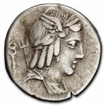 Roman Republic Denarius L. Julius Bursio 85 BC VF (Cr-352/1c)