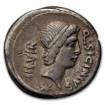 Roman Republic Denarius Sicinius/Coponius (49 BC) VF (Cr-444/1a)