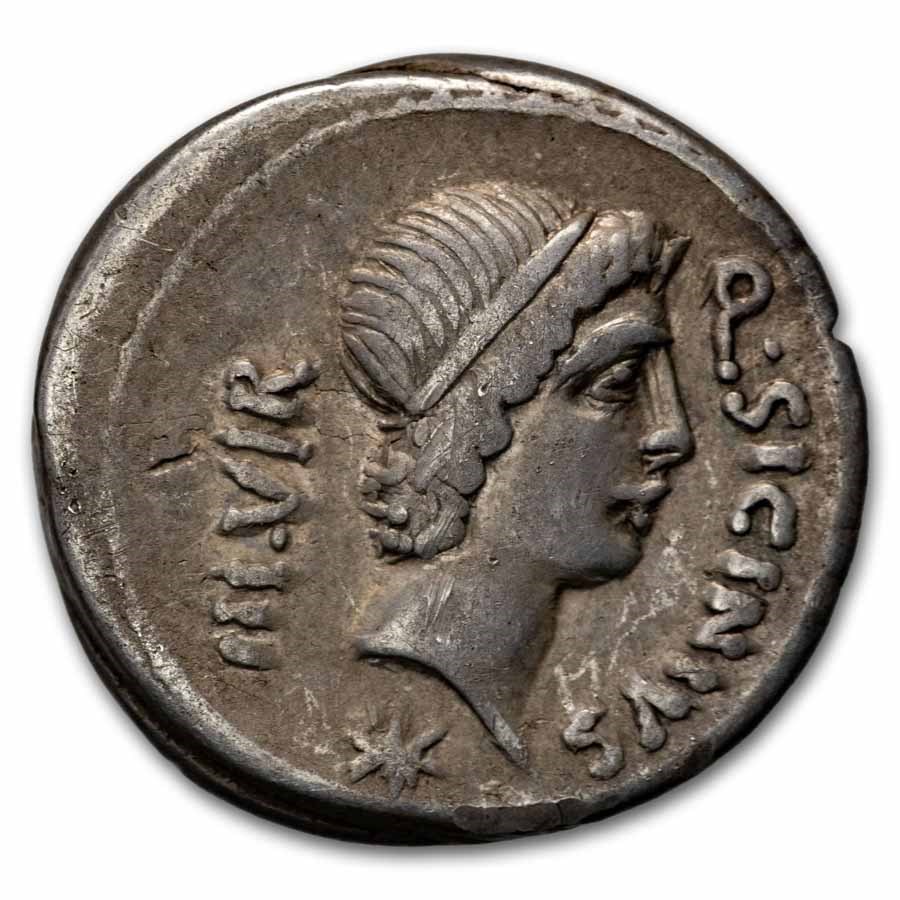 Roman Republic Denarius Sicinius/Coponius (49 BC) VF (Cr-444/1a)