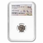 Roman Silver Denarius Antoninus Pius (138-161 AD) Ch Fine NGC