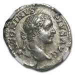 Roman Silver Denarius Emperor Caracalla (198-217 AD) CH AU NGC